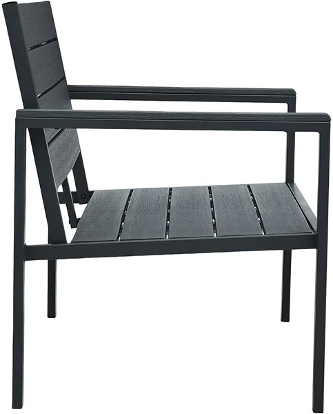 Garden Bench Garden Bench 120cm HDPE Grey Wooden Look Lateral view