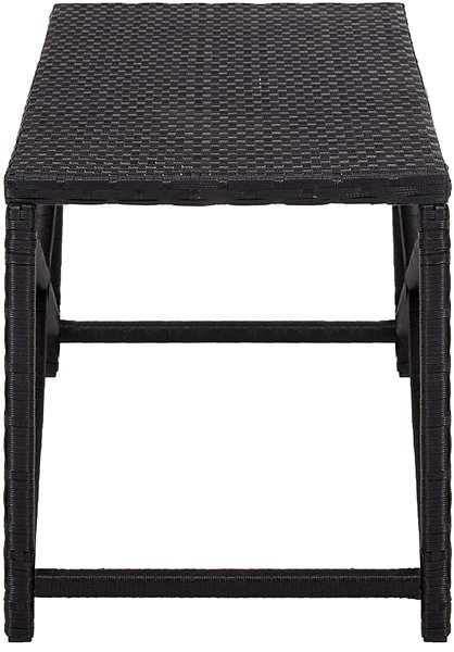 Garden Bench Garden Bench 120cm Polyrattan Black Lateral view