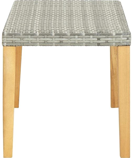 Garden Bench Polyrattan and Solid Acacia Garden Bench, 120cm, Grey Lateral view