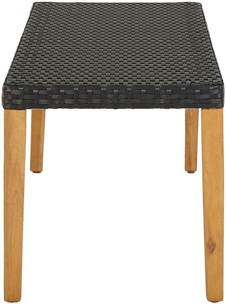 Garden Bench Garden Bench 80cm Polyrattan Black Lateral view