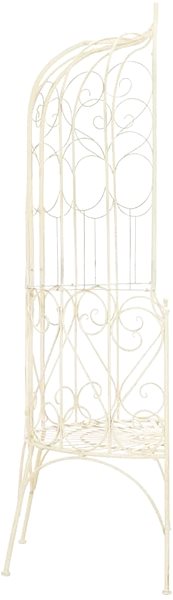 Garden Bench Garden Bench 95cm Iron Antique White Lateral view