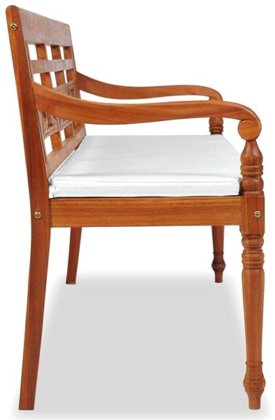 Garden Bench Batavia Garden Bench with 150cm Teak Cushion Lateral view