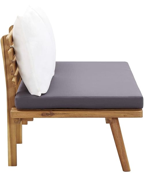 Garden Bench Garden Bench with Cushions 115cm Solid Acacia Wood Lateral view