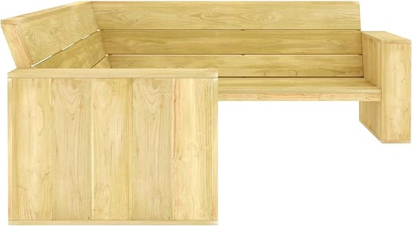 Garden Bench Garden Corner Bench 239cm Impregnated Pine Lateral view