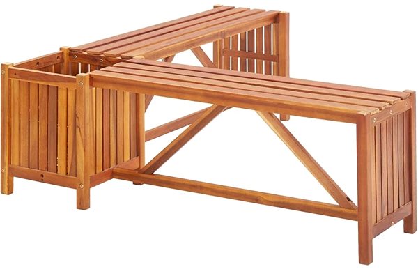 Garden Bench Garden Corner Bench with Box 117x117x40cm Solid Acacia Lifestyle