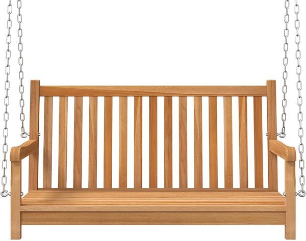 Záhradná lavička SHUMEE Hojdacia lavica 114 × 60 × 64 cm masívne teakové drevo ...