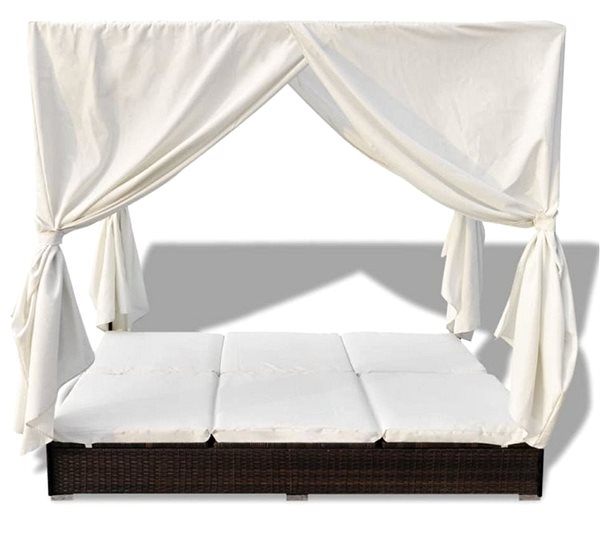 Zahradní postel Zahradní postel se závěsy polyratan hnědá Screen