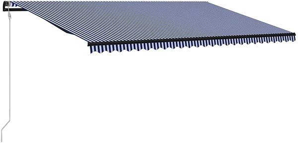 Markýza  Automatická zatahovací markýza 600 x 300 cm modrobílá Boční pohled