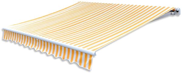 Markíza Plachta na markízu slnečnicová žlto-biela 3 × 2,5 m (bez rámu) Bočný pohľad