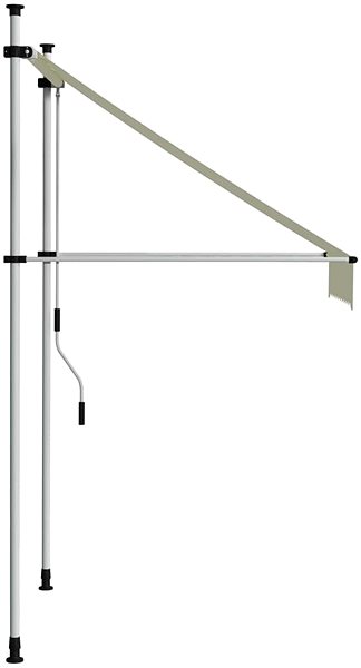 Markýza Ručně zatahovací markýza 100 cm krémová Boční pohled