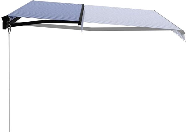 Markíza Ručne zaťahovacia markíza 400 × 300 cm modro-biela Vlastnosti/technológia