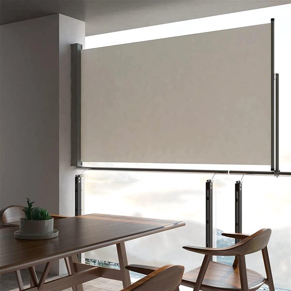 Zástena SHUMEE –  Zástena zaťahovacia, krémová 140 × 300 cm Lifestyle