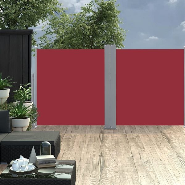 Markíza Zaťahovacia bočná markíza/zástena červená 120 × 600 cm Lifestyle