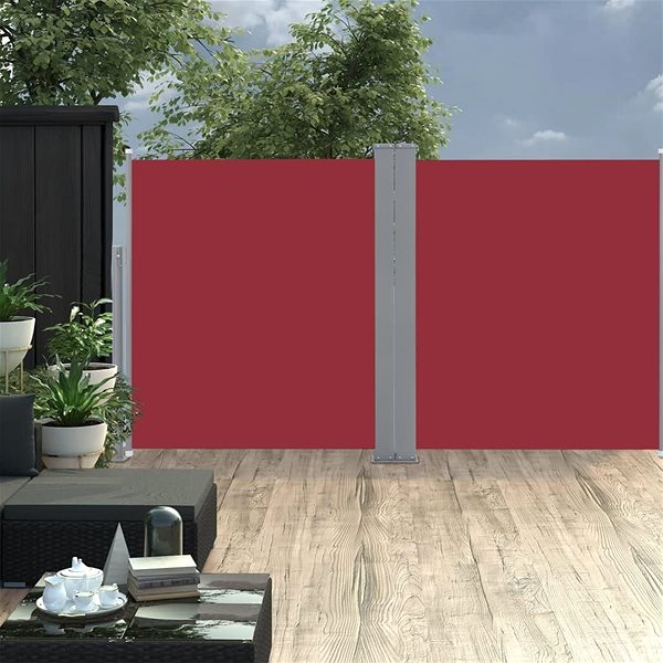 Markíza Zaťahovacia bočná markíza/zástena červená 140 × 600 cm Lifestyle