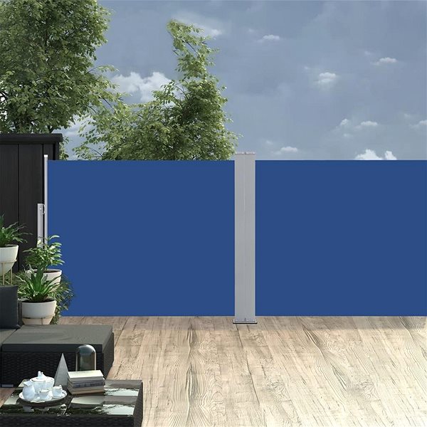 Markíza Zaťahovacia bočná markíza/zástena modrá 140 × 1000 cm Lifestyle
