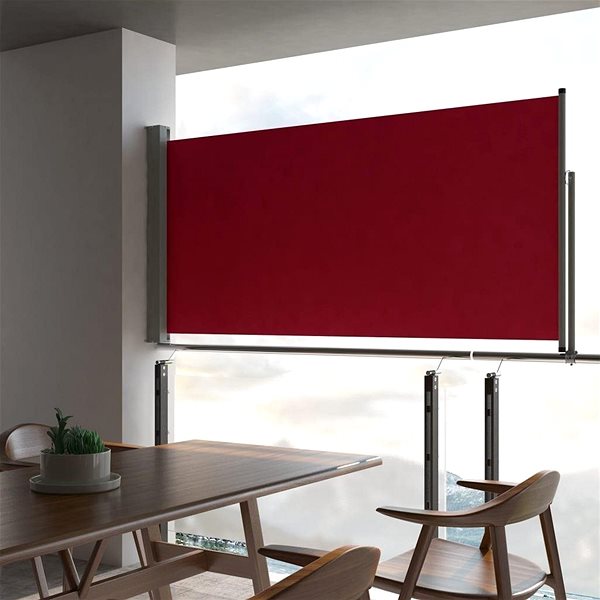 Markíza Zaťahovacia bočná markíza/zástena na terasu 120 × 300 cm červená Lifestyle