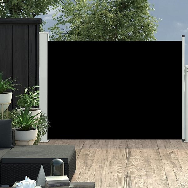 Markíza Zaťahovacia bočná markíza/zástena na terasu 100 × 500 cm čierna Lifestyle