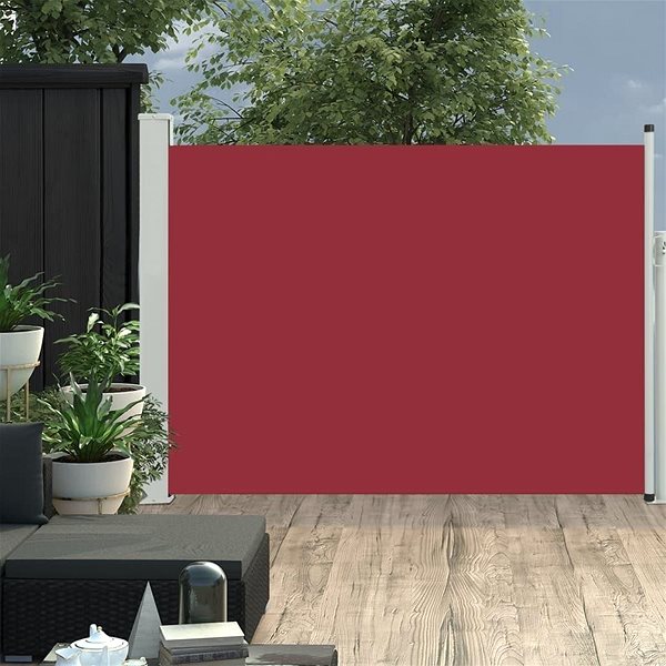 Markíza Zaťahovacia bočná markíza/zástena na terasu 100 × 500 cm červená Lifestyle