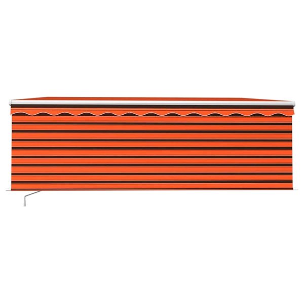 Markíza Ručne zaťahovacia markíza s roletou a LED 4 × 3 m oranžovo-hnedá 3069305 Screen