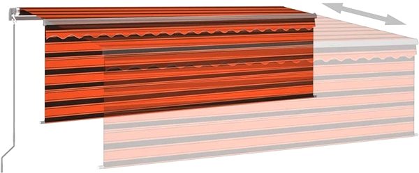 Markíza Ručne zaťahovacia markíza s roletou LED 4,5 × 3 m oranžová a hnedá 3069445 Vlastnosti/technológia