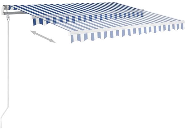 Markíza Ručne zaťahovacia markíza so stĺpikmi 3 × 2,5 m modro-biela 3069896 Vlastnosti/technológia