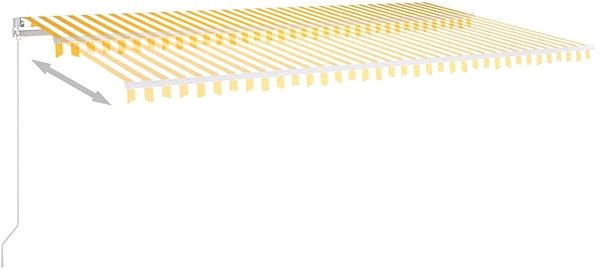 Markíza Ručne zaťahovacia markíza 600 × 350 cm žlto-biela 3069038 Vlastnosti/technológia