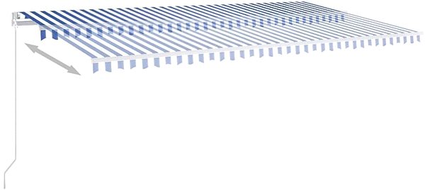 Markíza Ručne zaťahovacia markíza 600 × 350 cm modro-biela 3069236 Vlastnosti/technológia