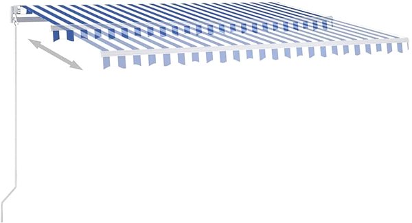 Markíza Ručne zaťahovacia markíza 400 × 350 cm modro-biela 3069176 Vlastnosti/technológia