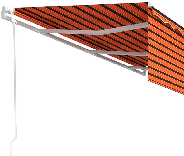 Markíza Automatická zaťahovacia markíza s roletou 6 × 3 m oranžovo-hnedá 3069370 Bočný pohľad