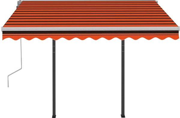 Markíza Automatická zaťahovacia markíza so stĺpikmi 3 × 2,5 m oranžovo-hnedá 3070110 Screen