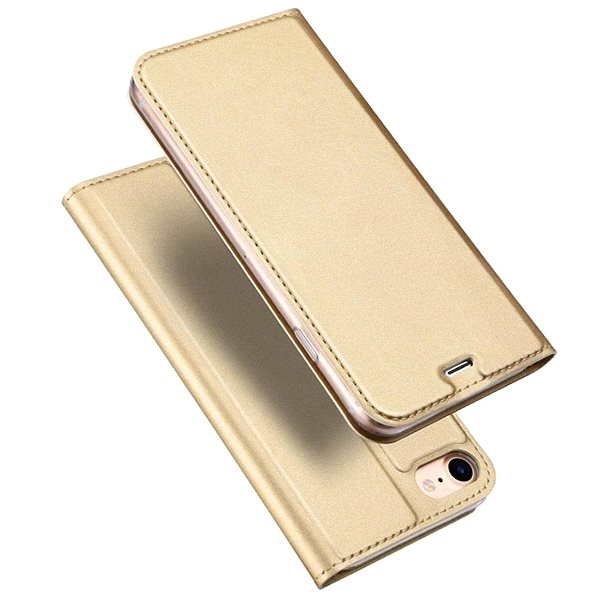 Puzdro na mobil DUX DUCIS Skin Pro knižkové kožené puzdro na iPhone 7/8/SE 2020, zlaté ...