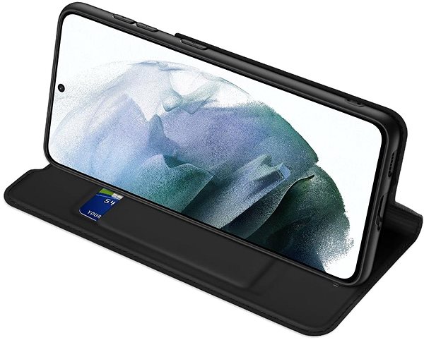 Puzdro na mobil Dux Ducis Skin Pro knižkové kožené puzdro na Samsung Galaxy S21 FE, čierne ...