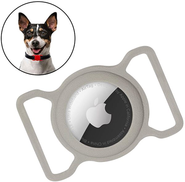 AirTag pútko MG Pet kryt na Apple AirTag na psí obojok, sivý ...
