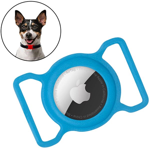 AirTag pútko MG Pet kryt na Apple AirTag na psí obojok, modrý ...