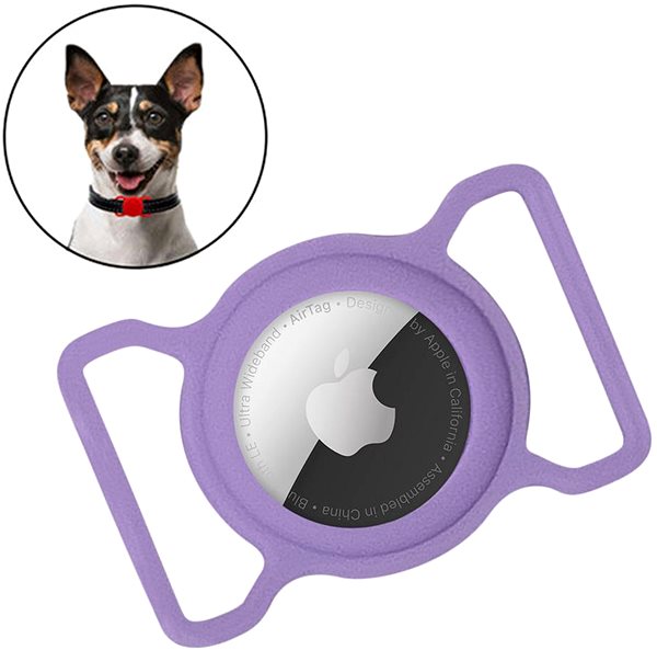 AirTag pútko MG Pet kryt na Apple AirTag na psí obojok, fialový ...