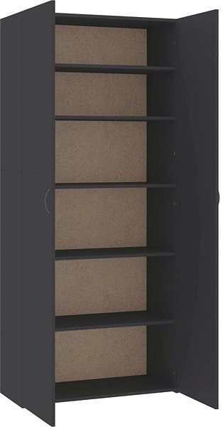 Botník Skrinka sivá, 80 × 35,5 × 180 cm, drevotrieska 800290 Vlastnosti/technológia
