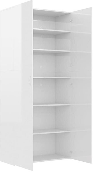 Botník Skrinka na topánky, biela s vysokým leskom, 80 × 35,5 × 180 cm, drevotrieska 800294 Vlastnosti/technológia