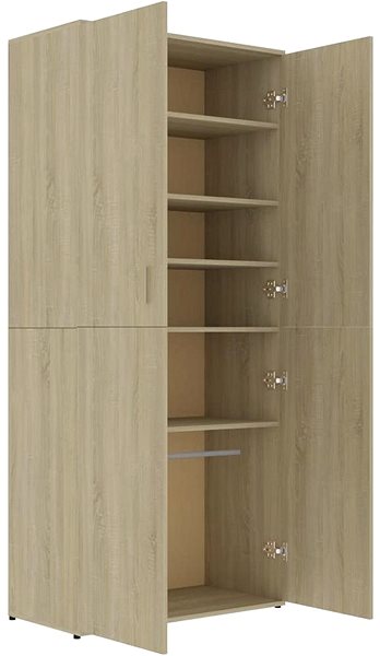 Botník Skrinka na topánky, dub sonoma, 80 × 39 × 178 cm, drevotrieska 802861 Vlastnosti/technológia