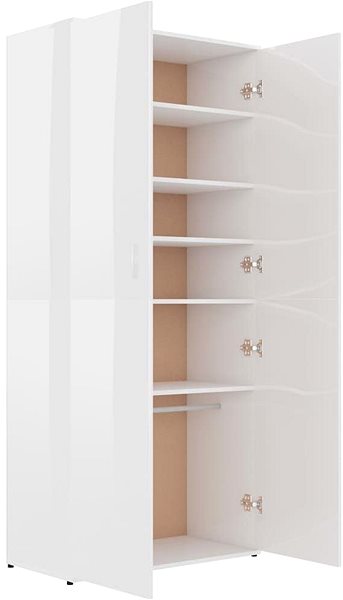 Botník Skrinka na topánky biela s vysokým leskom, 80 × 39 × 178 cm, drevotrieska 802864 Vlastnosti/technológia