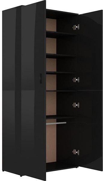 Shoe Rack Shoe rack black with high gloss 80×39×178 cm chipboard 802865 Features/technology