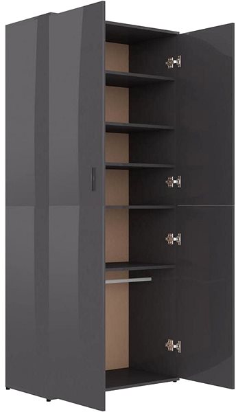 Botník Topánkovník sivý s vysokým leskom 80 × 39 × 178 cm drevotrieska 802866 Vlastnosti/technológia