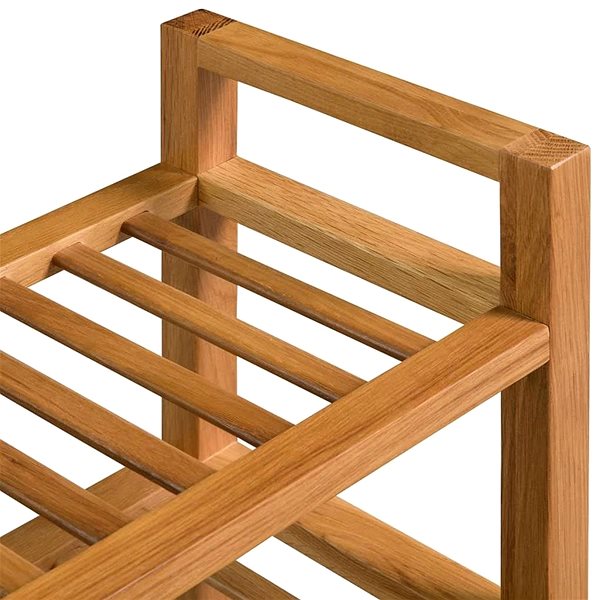 Botník Botník s 3 policami 100 × 27 × 59,5 cm masívne dubové drevo Vlastnosti/technológia