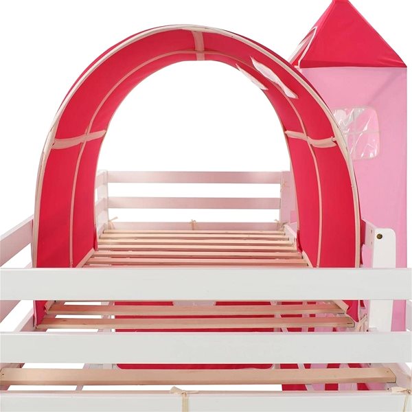 Posteľ Detská poschodová posteľ, šmýkalka a rebrík, borovica, 208 × 230 cm 282710 ...