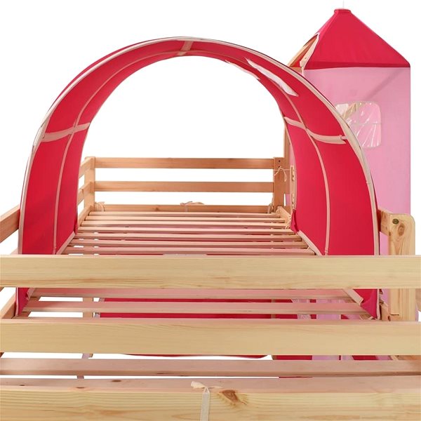 Posteľ Detská poschodová posteľ šmykľavka a rebrík borovica 208 × 230 cm 282712 ...