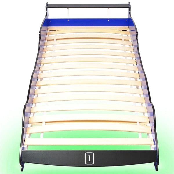 Posteľ Detská LED posteľ pretekárske auto, 90 × 200 cm, modré ...
