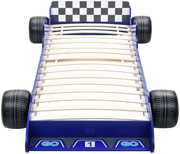 Posteľ Detská posteľ v tvare pretekárskeho auta 90×200 cm modrá ...