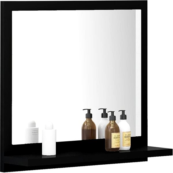 Zrkadlo Kúpeľňové zrkadlo čierne 40×10,5×37 cm drevotrieska 804554 ...