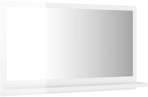 Zrkadlo Kúpeľňové zrkadlo biele vysoký lesk 60 × 10,5 × 37 cm drevotrieska 804568 ...
