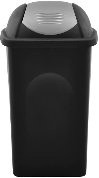 Rubbish Bin Waste Bin with Hinged Lid 60L Black-silver 147321 Screen