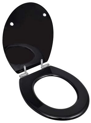 WC doska WC sedadlá s funkciou pomalého sklápania, 2 ks, čierna MDF 275905 Vlastnosti/technológia